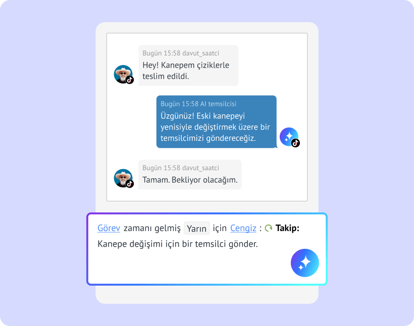Otomatik takip mesajı oluşturun